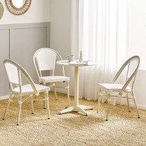 피카소 그리스2인세트 야외테이블세트 카페테이블 알루미늄, 아이보리-2인세트