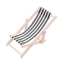 캠핑의자 릴렉스체어 다이소캠핑의자 1pc 비치 모델 미니 장식 스트라이프 안락 미니어처 액세서리 diy, 검은 색