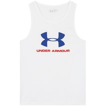 언더아머 Sportstyle 민소매 나시티 UA LOGO TANK 화이트+블루