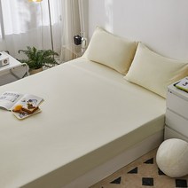 접이식침대 100% 코튼 북유럽 장착 시트 침대보 탄성 밴드 미끄럼 방지 조절 가능한 솔리드 매트리스 커버 1.8m 침대, [03] beige