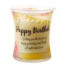 우드윅 병향초 275g 메시지 향초 Happy Birthday Vanilla Bean