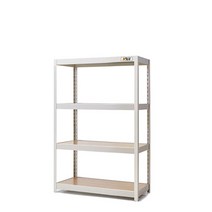 몬스터랙플러스 800x600x1500 4단 철제 선반 수납장 조립식 앵글, 아이보리