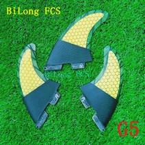 BiLong FCS II Surfboard Fins 3PCS Set G5 fiberglass Honeycomb carbonfiber M size surf Fin Quilhas, 연노랑
