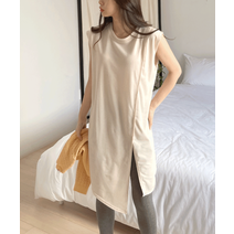 블린 민소매 언발 롱원피스