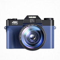 4k캠코더 미니캠코더 캠코더대여 소형 레트로 캠코더 매크로 렌즈 48MP AF 카메라 사진 16X 와이드 앵글 4K 유튜브 스트리밍 웹캠 플립 스크린 와이파이 비디오 레코더 촬영, 01 With 2 Lens_02 16G TF Card