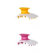 GHSHOP 2pcs 실리콘 헤어 두피 마사지 비듬 애완 동물 제거를위한 습식 건식 스크러버, 9.5x9.5x7.3cm, 레드+옐로우