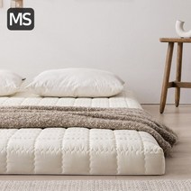 삼익가구 MS_컴모드 순면 12cm 토퍼 매트리스 풀세트_방수속커버/보관끈 포함, 아이보리