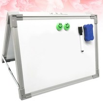 휴대용 접이식 이젤 보드 화이트 이젤 드라이 지우기 교실 마그네틱 스탠드 팩 보드 데스크탑 거래 교사 책상 휴대용 통지 더블, 01 40X29.5 cm, 01 Assorted Color, 01 40X29.5  cm