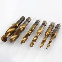 드릴 나사선 만들기 코발트 탭 헥스 생크 드릴날 탭핑 비트 사이즈 6종 세트
