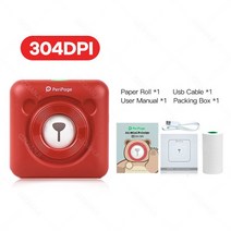 스마트폰사진인화기 휴대폰 사진출력 PeriPage A6 304 인치 당 점 미니 휴대용 핸즈프리 사진 프린터 포켓, 05 304dpi Red Printer