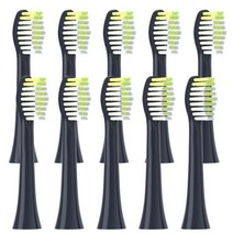 호환필립스호환 용 12Pcs 교체 용 칫솔 헤드 HY1100 음파 전동 칫솔 진공 Bristle 교체 용 노즐, 04 10pcs Black