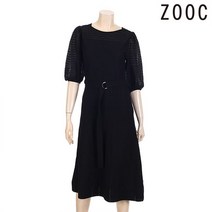 주크 볼륨소매 벨티드 니트원피스 Z203KSE002 BK