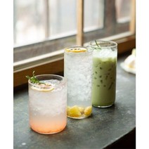 일자 홈카페 유리컵 아이스 아메리카노 라떼 에이드잔 250 400 500ml, 04)높은400ml