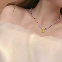 엠에이치와이 레인보우 비즈 무지개 우정 목걸이