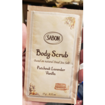 SABON 사봉 Body Scrub Patchouli Lavender Vanilla 15g/.52oz one bath size 108259