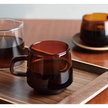 [안젤라스] (국내당일발송) 킨토 정품 세피아 내열유리 머그컵 커피잔 270ml 370ml