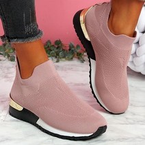 여성 스니커즈 운동화 솔리드 컬러 메쉬 통기성 슬립 온 가황 신발 플랫 대형 패션