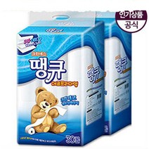정품 뉴땡큐 3겹 롤 소프트 화장지 휴지 30롤 2팩, 1