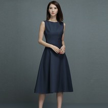 비스코스 수입 민소매 플레어 원피스 아나운서 상견례 2부 피로연 네이비 바스락 수지 햅번 77 44 스튜디오 촬영 웨딩 돌잔치 맘 구김없는 한지민 봄 여름 가을 대여
