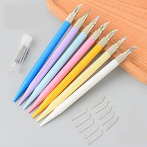 컬러 디자인 나이프 아트 조각칼 조각도 리필 10개포함, 컬러조각도+리필10P(색상랜덤)