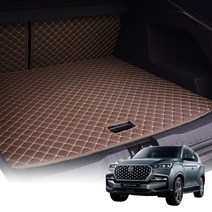 렉스턴 전차종 퀼팅 트렁크매트 등받이매트 차박 QU, 트렁크매트 단품x블랙화이트, 렉스턴W, 쌍용