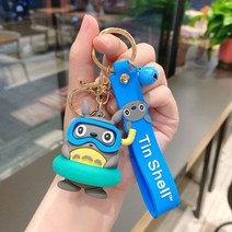 토토로 키링 열쇠고리 귀여운 이웃집 인형 PVC 에폭시 입체 키체인 가방 펜던트 장식 스몰 집들이 파티 생일 선물, diver