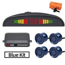 주차센서 후방감지기 차량검지기 자동차 LED 주차 센서 키트 4 22mm 역방향 레이더 사운드 경고 표시기 시, 04 파란, 1개