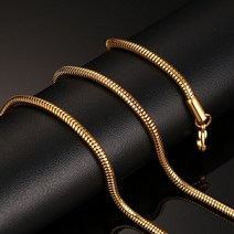 스네이크목걸이 뱀줄목걸이 18k 14k 실버 두줄 목걸이 20 인치 골드 컬러 스테인레스 스틸 체인 목걸이 뱀