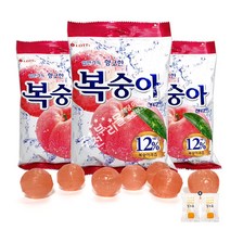 롯데 복숭아캔디(153g) x 3봉(+밀크츄 2개포함), 1세트