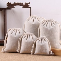 린넨 무지 조리개 더스트백 의류 생리대 선물 포장 면 주머니 파우치 복주머니 20x30cm