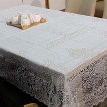 [식탁보] 3가지 사이즈 내츄럴식탁보 식탁보 레이스식탁보 테이블매트 테이블보 레이스테이블보 예쁜식탁보, DECO-대