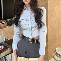 스트릿살롱 크롭 슬림 블라우스