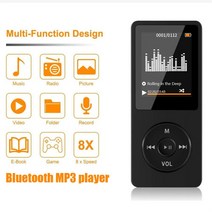 블루투스 호환 MP3 음악 플레이어 휴대용 초박형 하이파이 사운드 워크맨 FM 라디오/전자책/레코더/MP4, 한개옵션0