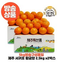 [TV방송상품][총 5kg] 제주 서귀포 황금향 2.5kg x2박스 (12-16과/박스)