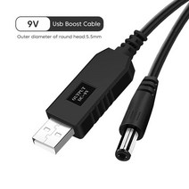 유심라우터 lte라우터 와이파이라우터 Elough USB 부스트 케이블 DC 5V 12V / 9V 라인 와이파이 보조베터리, 01 9V Cable_01 1M