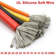 1M/5M 내열 케이블 30 28 26 24 22 20 18 16 15 14 13 12 10 AWG 울트라 소프트 실리콘 와이어 고온 플렉, 01 5 Meters_02 28AWG, 05 GRAY
