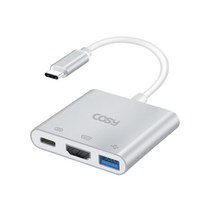 코시 C타입 USB 3.0 멀티 허브 60W PD 충전 4K UHD 미러링 HDMI, 실버