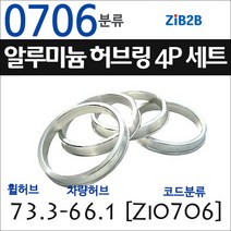ZiB2B 단조 알루미늄 허브링 세트(4P) (휠허브 73.1~73.3mm 규격에서 차량허브 사이즈별 선택), 706분류