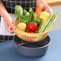 방구석닷컴 물빠짐 소쿠리-채반 믹싱볼 바스켓, 중_03.그린