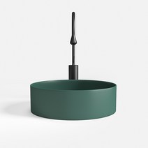 탑볼 카운터 세면대 세면볼 간이 건식 미니 원형 세라믹 욕실 카페, (블랙 360mm+수도꼭지)