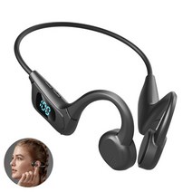 ELSECHO 스포츠 골전도 블루투스 이어폰 v5.3 무선 이어폰, 블랙