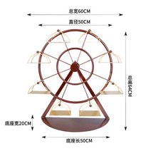 업소용 플레이팅접시 관람차 접시 전골 가게 호텔 레스토랑 뷔페 식기 트레이 플레이트 금속, 미드사이즈브라운+8골드트레이