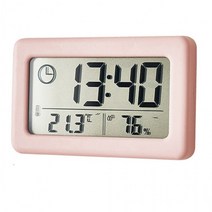 웰닷 와이드 디지털 무소음 탁상 시계 온습도계, 블루