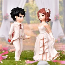 웨딩드레스 커플 미니어처 책상소품 피규어 3298, 웨딩드레스커플_CN3298_블랙핑, 선택옵션