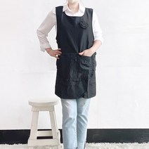 클리티아 누비 겨울앞치마 2color 3size, XL-블랙