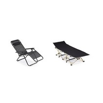 잠깐 누워서 쉬기좋은 캠핑 휴식 야전침대 보호자 모던심플 실용적인 1인용, 리클라이너의자 블랙