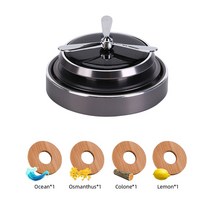 디퓨저 차량용 방향제 탈취제 자동차 공기 청정기 태양 에너지 회전 쾰른 테라피 인테리어 장식 액세서리, 06 Grey-4pcs air