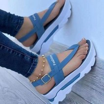 젤리슈즈 장마샌들 여성 여름 플랫폼 신발 발 뒤꿈치 워킹 플립 플롭