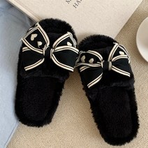 리본 실내화 방한 여성 따듯한 슬리퍼 3 color