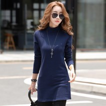 케익 리치 기모 반목 미디 긴팔 긴소매 슬림 원피스 이너 레이어드 티셔츠 S473